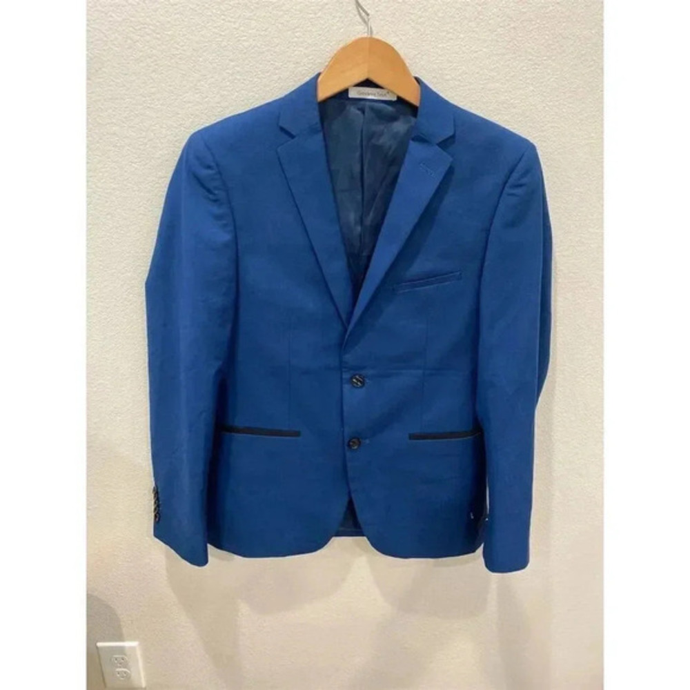 Men's Blue Blazer Size M Two-Button Single-Breasted Classic Fit Giovanni Testi